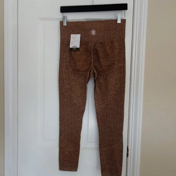 NWT PULSE REVIVE High Rise Heather Rust Cropped Leggings – Med - Picture 6 of 6